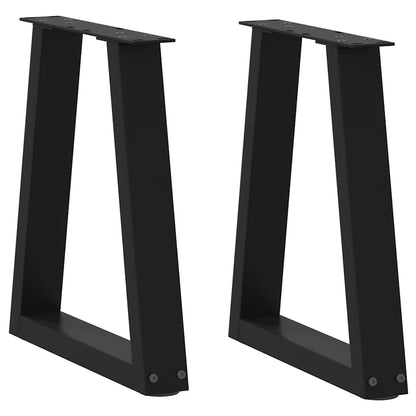 vidaXL Dining Table Leg | Set of 2 | Black | Powder-coated steel | Medium