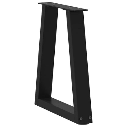 vidaXL Dining Table Leg | Set of 2 | Black | Powder-coated steel | Medium