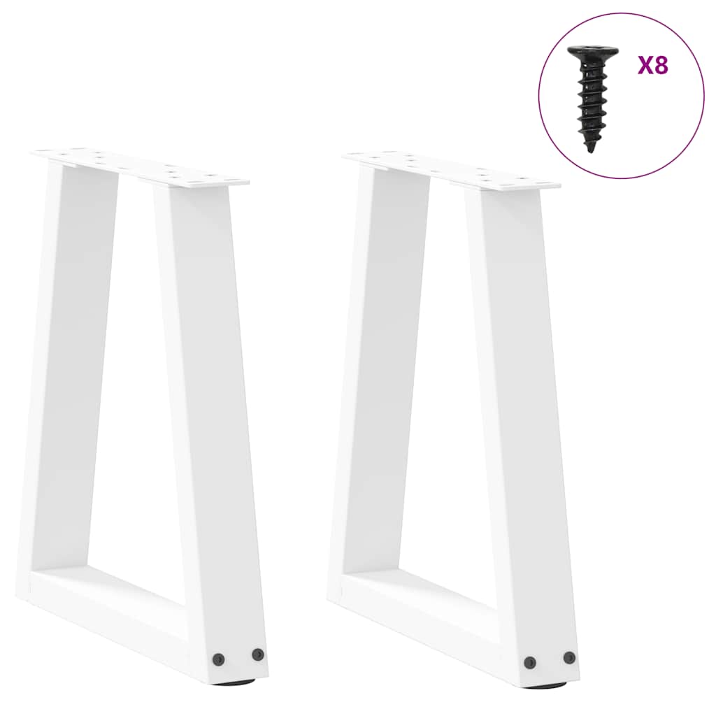 vidaXL Coffee Table Legs V-Shape 2 pcs White 28x(42-43,3) cm Steel