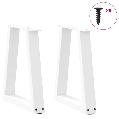 vidaXL Coffee Table Legs V-Shape 2 pcs White 28x(42-43,3) cm Steel