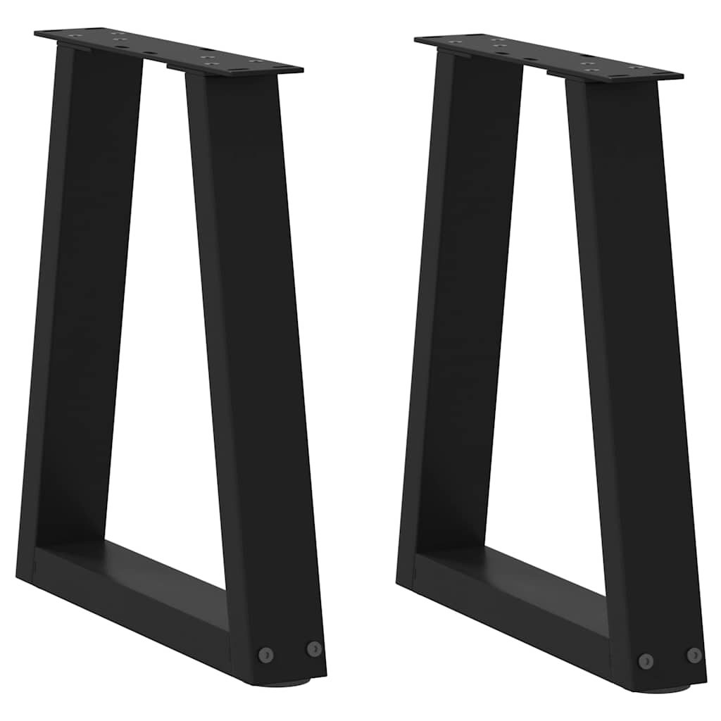 vidaXL Dining Table Leg | Set of 2 | Black | Powder-Coated Steel