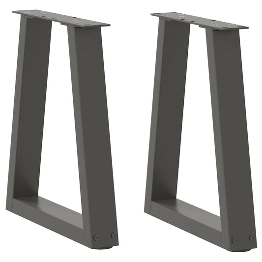 vidaXL Coffee Table Legs V-Shape 2 pcs Anthracite 38x(42-43.3) cm Steel