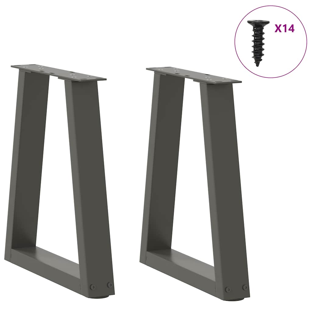 vidaXL Coffee Table Legs V-Shape 2 pcs Anthracite 38x(42-43.3) cm Steel