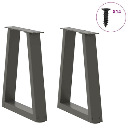 vidaXL Coffee Table Legs V-Shape 2 pcs Anthracite 38x(42-43.3) cm Steel