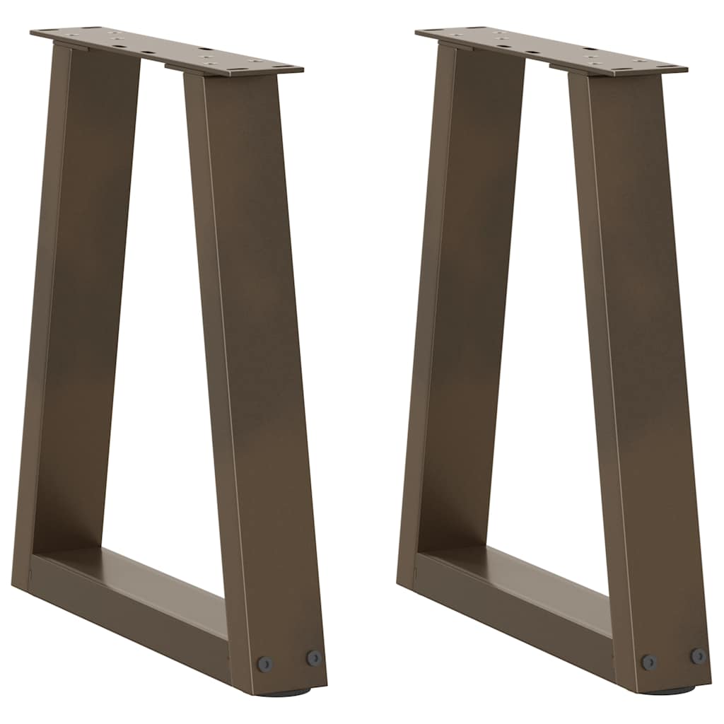 vidaXL Coffee Table Legs V-Shape 2 pcs Natural Steel 38x(42-43,3) cm Steel
