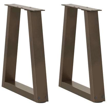 vidaXL Coffee Table Legs V-Shape 2 pcs Natural Steel 38x(42-43,3) cm Steel