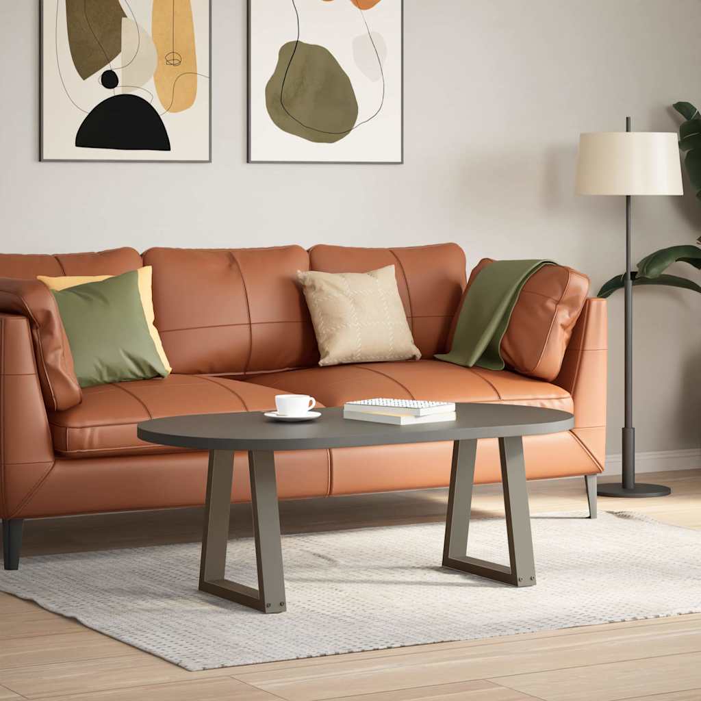vidaXL Coffee Table Legs V-Shape 2 pcs Natural Steel 38x(42-43.3) cm Steel