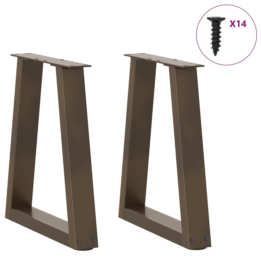 vidaXL Coffee Table Legs V-Shape 2 pcs Natural Steel 38x(42-43,3) cm Steel
