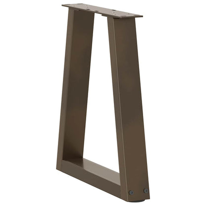 vidaXL Coffee Table Legs V-Shape 2 pcs Natural Steel 38x(42-43.3) cm Steel