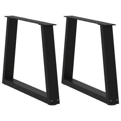 vidaXL Coffee Table Legs V-Shape 2 pcs Black 50x(42-43.3) cm Steel
