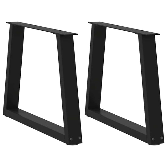 vidaXL Coffee Table Legs V-Shape 2 pcs Black 50x(42-43.3) cm Steel
