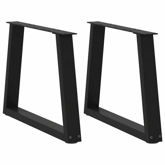 vidaXL Coffee Table Legs V-Shape 2 pcs Black 50x(42-43.3) cm Steel