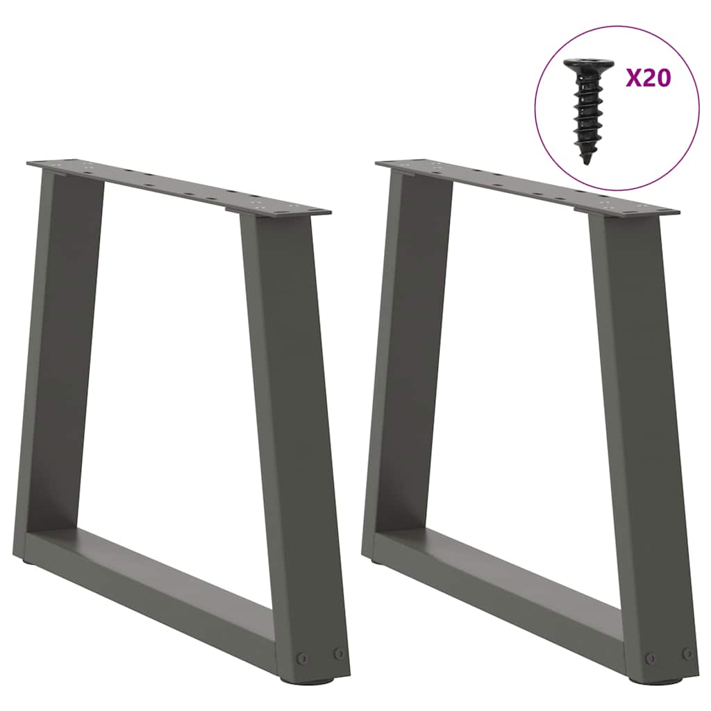vidaXL Coffee Table Legs V-Shape 2 pcs Anthracite 50x(42-43.3) cm Steel