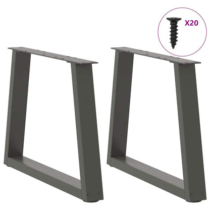 vidaXL Coffee Table Legs V-Shape 2 pcs Anthracite 50x(42-43.3) cm Steel