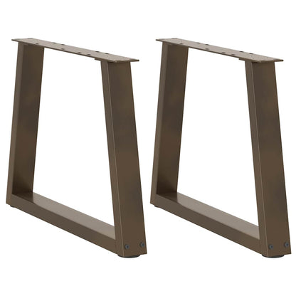 vidaXL Coffee Table Legs V-Shape 2 pcs Natural Steel 50x(42-43.3) cm Steel