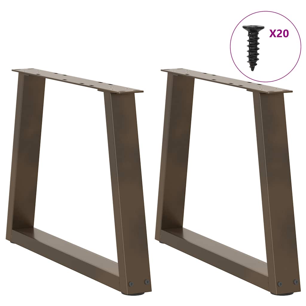vidaXL Coffee Table Legs V-Shape 2 pcs Natural Steel 50x(42-43,3) cm Steel