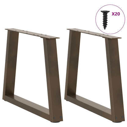 vidaXL Coffee Table Legs V-Shape 2 pcs Natural Steel 50x(42-43,3) cm Steel
