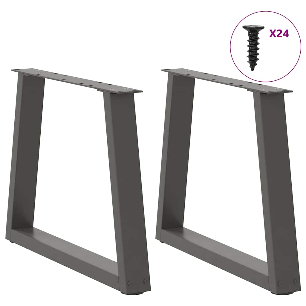 vidaXL Coffee Table Legs V-Shape 2 pcs Anthracite 60x(42-43,3) cm Steel