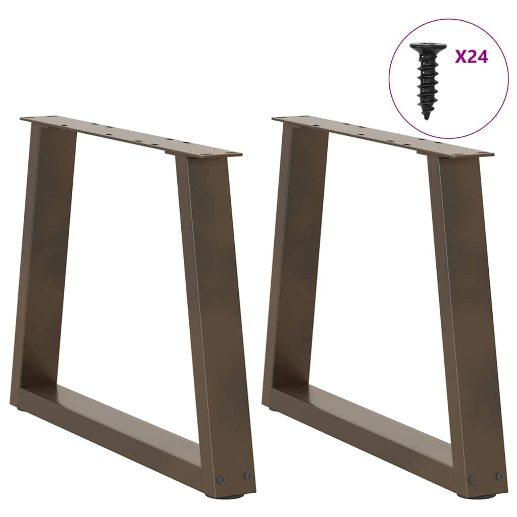 vidaXL Coffee Table Legs V-Shape 2 pcs Natural Steel 60x(42-43,3) cm Steel