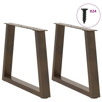 vidaXL Coffee Table Legs V-Shape 2 pcs Natural Steel 60x(42-43.3) cm Steel