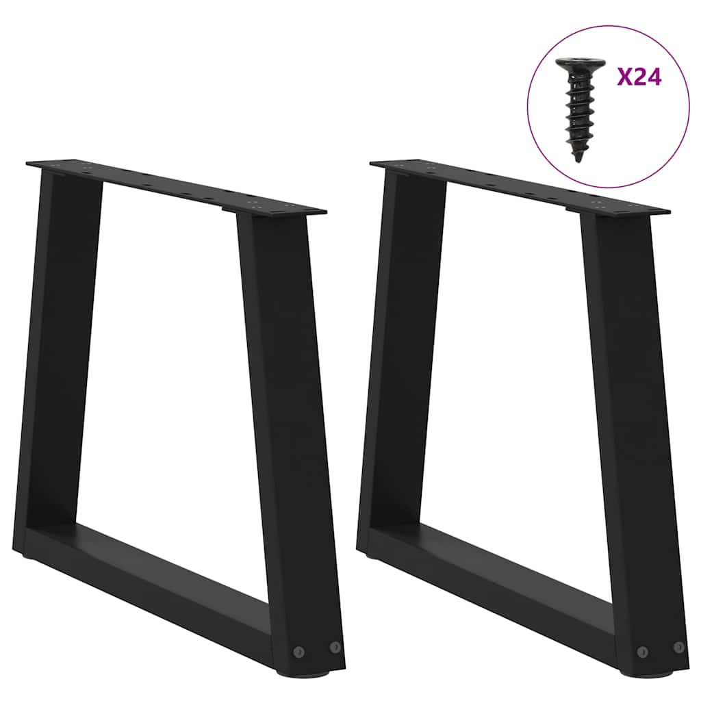 vidaXL Coffee Table Legs V-Shape 2 pcs Black 70x(42-43.3) cm Steel