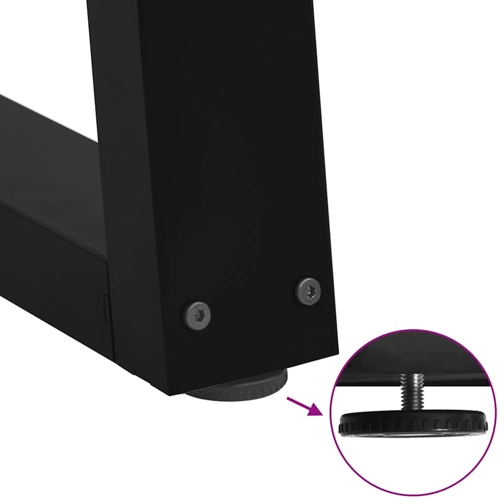 vidaXL Coffee Table Legs V-Shape 2 pcs Black 70x(42-43.3) cm Steel