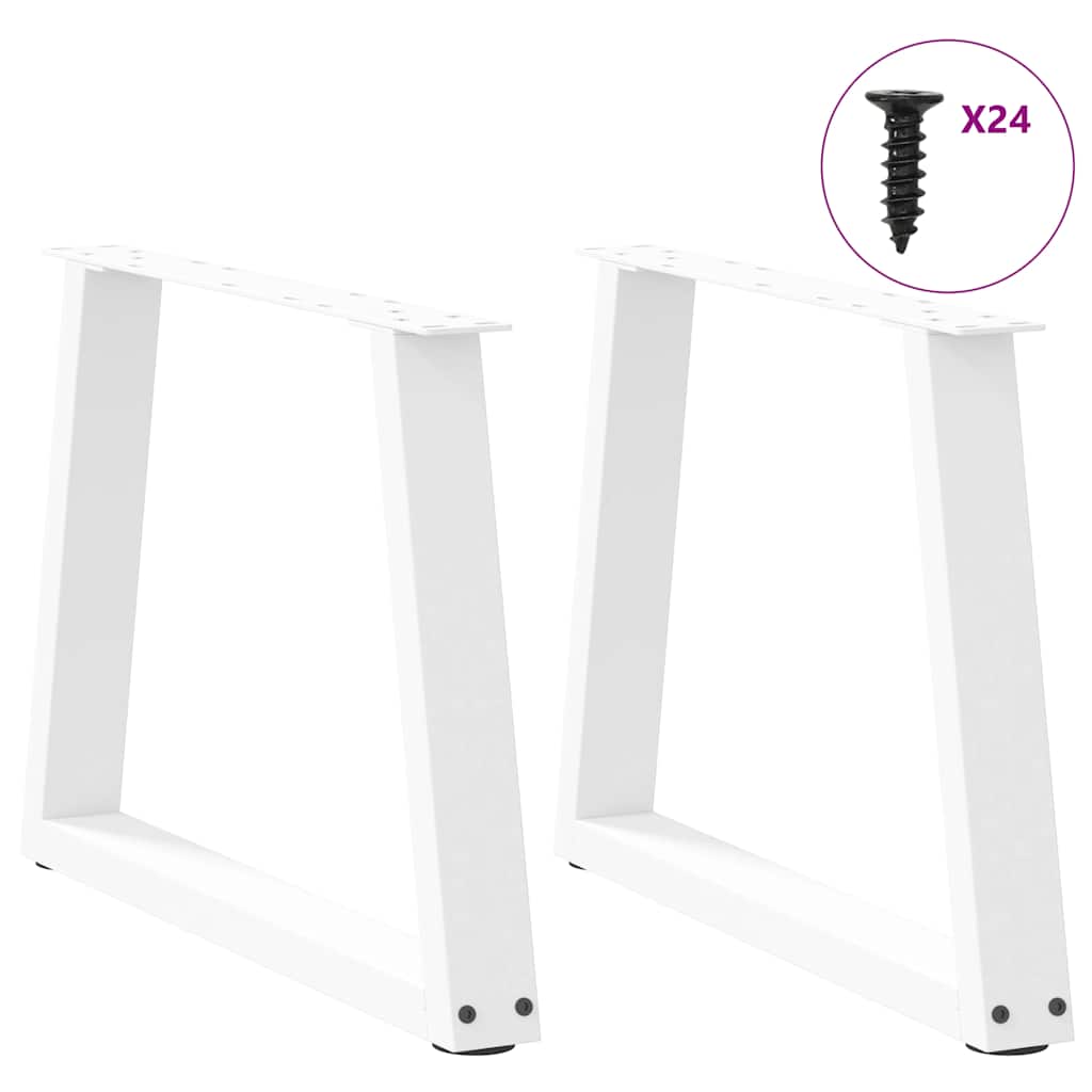 vidaXL Coffee Table Legs V-Shape 2 pcs White 70x(42-43.3) cm Steel