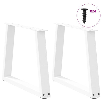 vidaXL Coffee Table Legs V-Shape 2 pcs White 70x(42-43.3) cm Steel