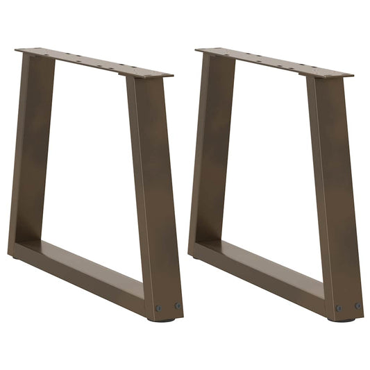 vidaXL Coffee Table Legs V-Shape 2 pcs Natural Steel 70x(42-43.3) cm Steel