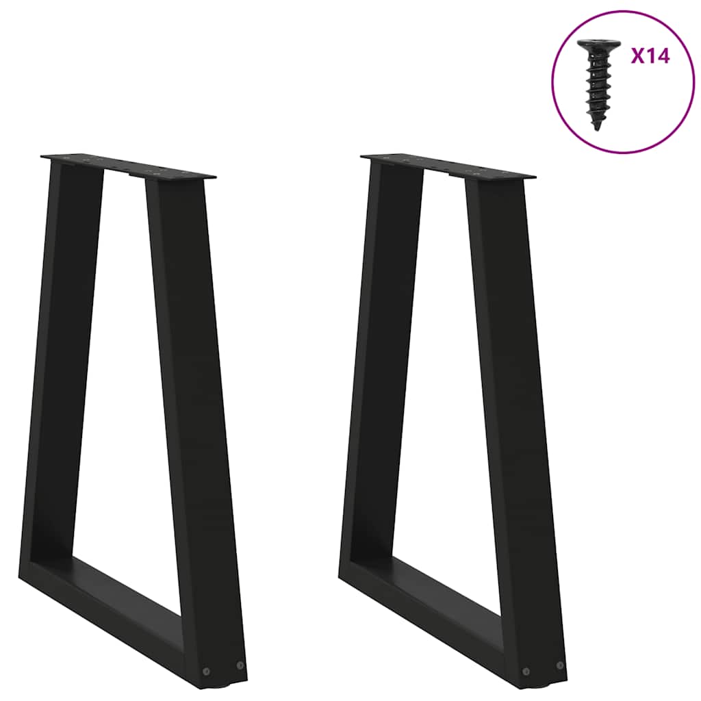 vidaXL Coffee Table Leg | Set of 2 | Black | Steel | 50 x 72 cm