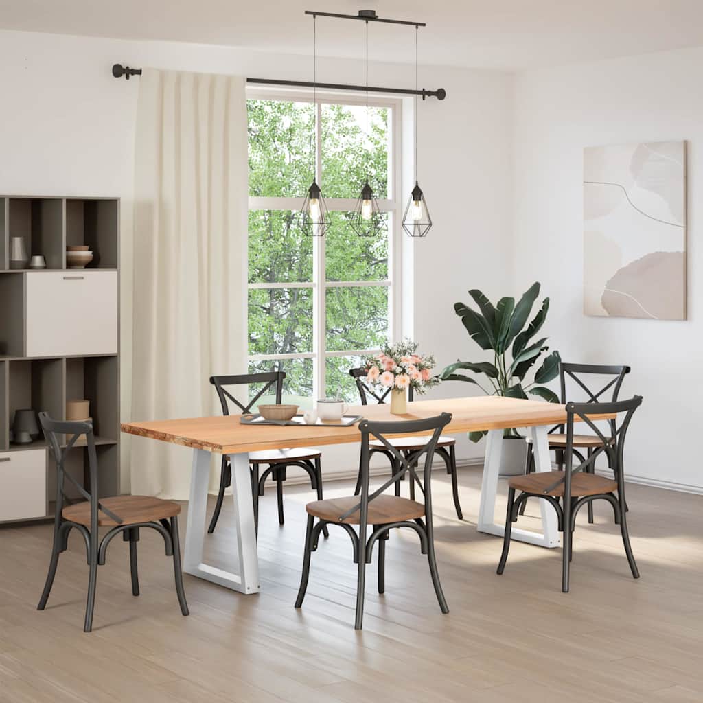 vidaXL Dining Table Legs V-Shape 2 pcs White 50x(72-73.3) cm Steel