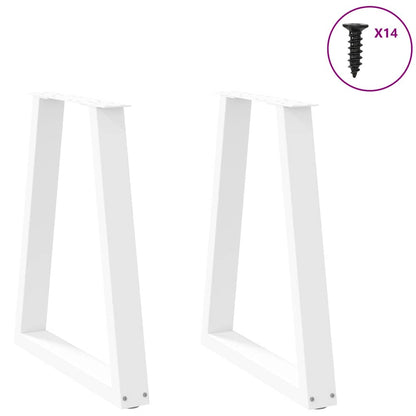 vidaXL Dining Table Legs V-Shape 2 pcs White 50x(72-73.3) cm Steel