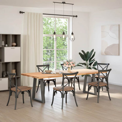 vidaXL Dining Table Legs V-Shape 2 pcs Anthracite 50x(72-73.3) cm Steel