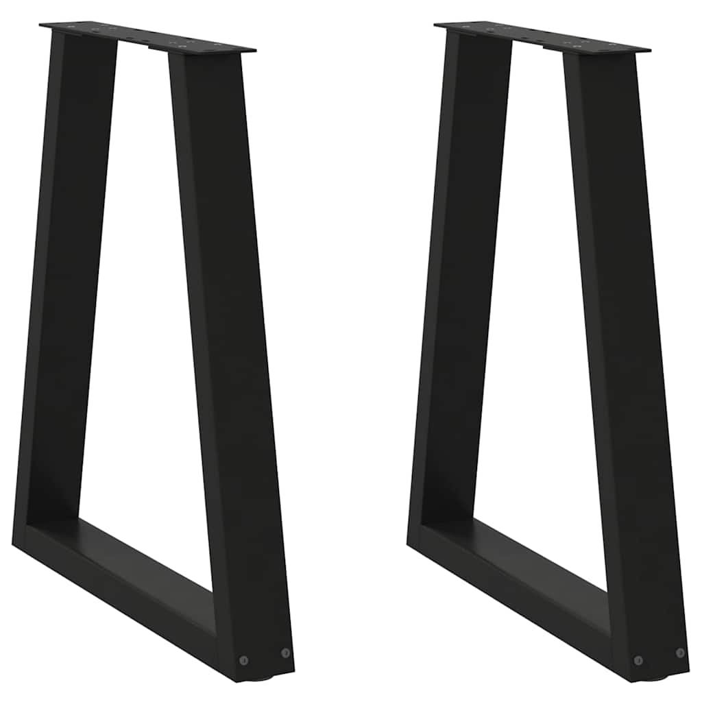 vidaXL Dining Table Legs V-Shape 2 pcs Black 60x(72-73,3) cm Steel
