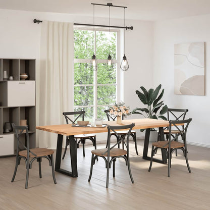 vidaXL Dining Table Legs V-Shape 2 pcs Black 60x(72-73.3) cm Steel