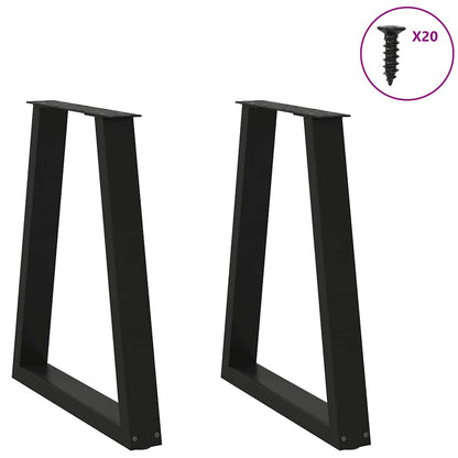 vidaXL Coffee Table Leg | Set of 2 | Black | Powder-coated steel | 60 cm x 72 cm