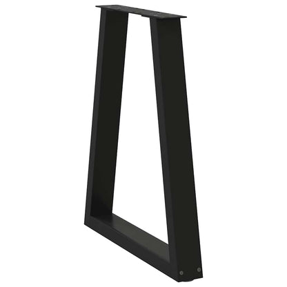 vidaXL Dining Table Legs V-Shape 2 pcs Black 60x(72-73.3) cm Steel
