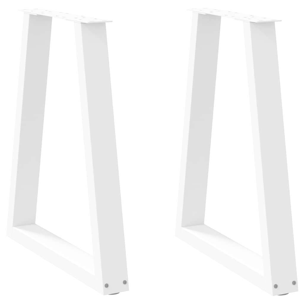 vidaXL Dining Table Legs V-Shape 2 pcs White 60x(72-73.3) cm Steel