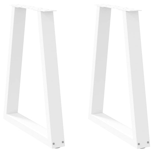 vidaXL Dining Table Legs V-Shape 2 pcs White 60x(72-73.3) cm Steel