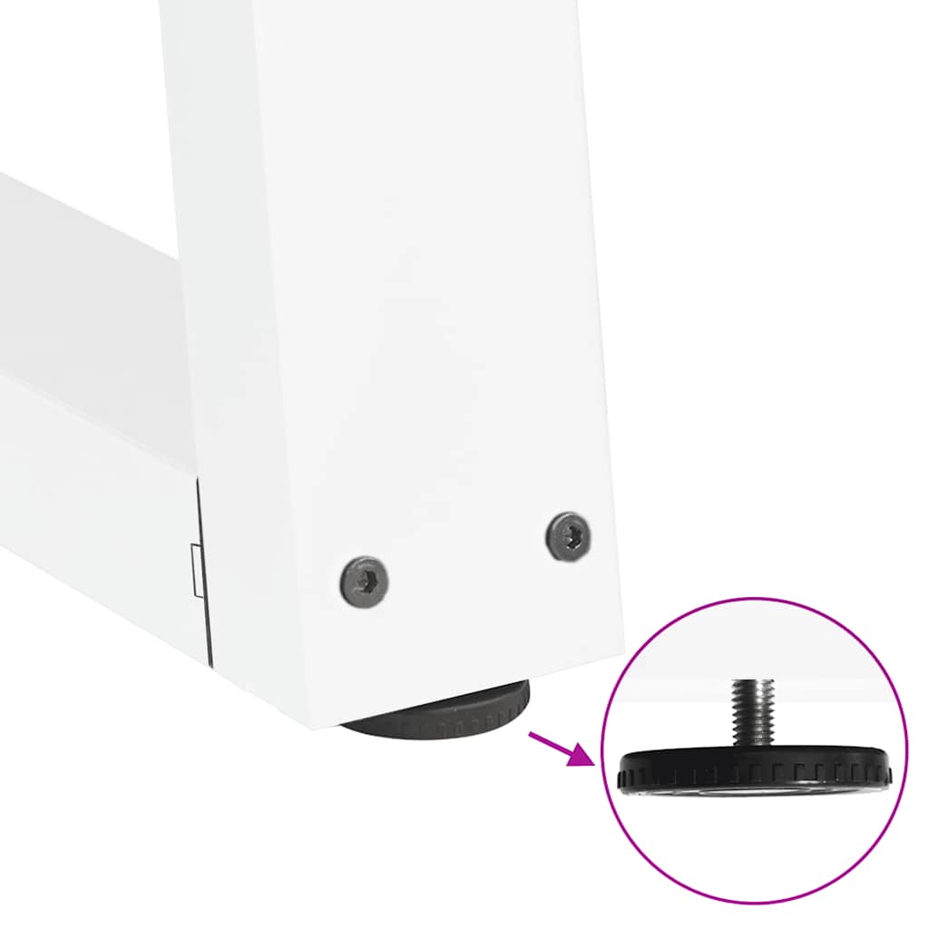 vidaXL Dining Table Legs V-Shape 2 pcs White 60x(72-73.3) cm Steel
