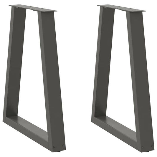 vidaXL Dining Table Legs V-Shape 2 pcs Anthracite 60x(72-73.3) cm Steel