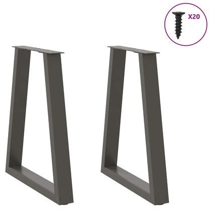 vidaXL Dining Table Legs V-Shape 2 pcs Anthracite 60x(72-73,3) cm Steel