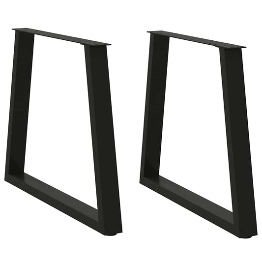 vidaXL Dining Table Leg | Set of 2 | Black | Powder-coated steel