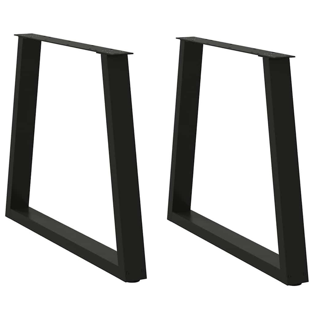 vidaXL Dining Table Leg | Set of 2 | Black | Powder-coated steel | Standard