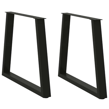 vidaXL Dining Table Leg | Set of 2 | Black | Powder-coated steel | Standard