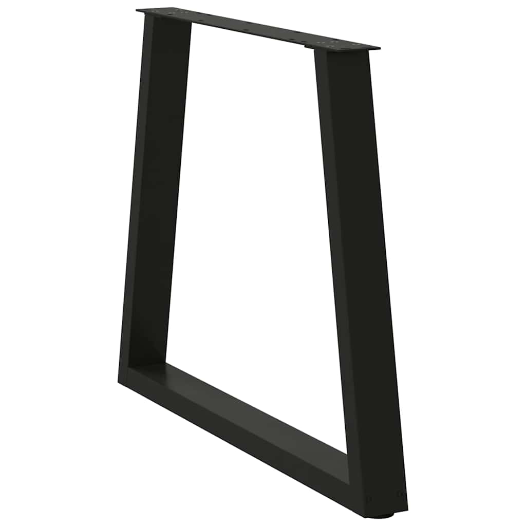 vidaXL Dining Table Leg | Set of 2 | Black | Powder-coated steel | Standard