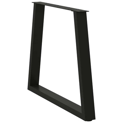vidaXL Dining Table Leg | Set of 2 | Black | Powder-coated steel | Standard