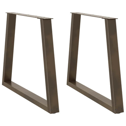 vidaXL Dining Table Legs V-Shape 2 pcs Natural Steel 80x(72-73.3) cm Steel