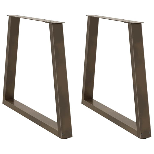 vidaXL Dining Table Legs V-Shape 2 pcs Natural Steel 80x(72-73.3) cm Steel