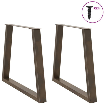 vidaXL Dining Table Legs V-Shape 2 pcs Natural Steel 80x(72-73,3) cm Steel
